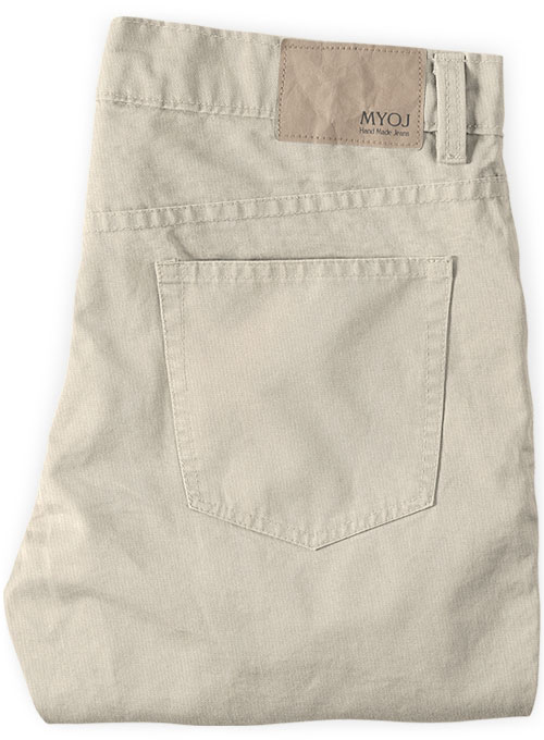 Beige Twill Stretch Chino Jeans