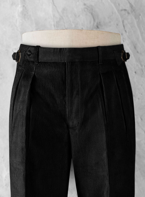 Black Colonel Corduroy Trousers