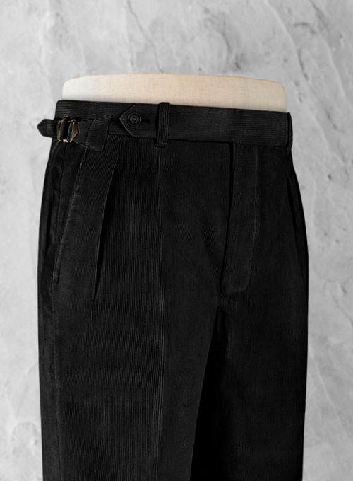 Black Colonel Corduroy Trousers