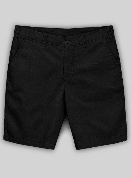 Black Stretch Summer Chino Shorts