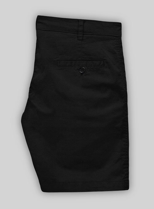 Black Stretch Summer Chino Shorts - Click Image to Close
