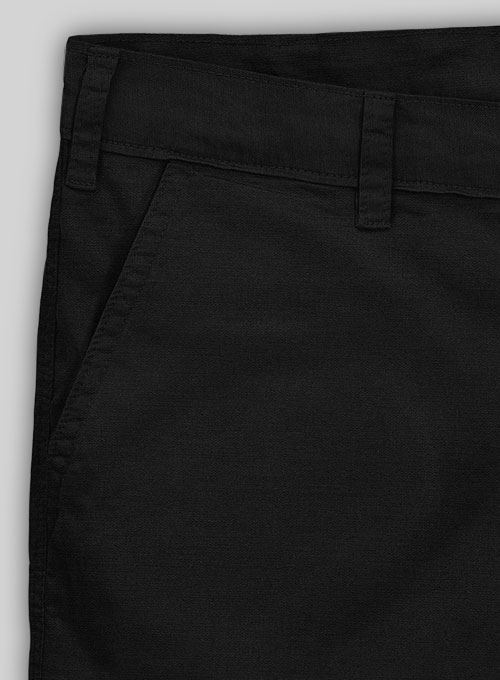 Black Stretch Summer Weight Chino Shorts