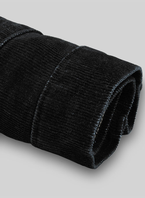 Slate Black Corduroy Stretch Jeans - Hard Wash