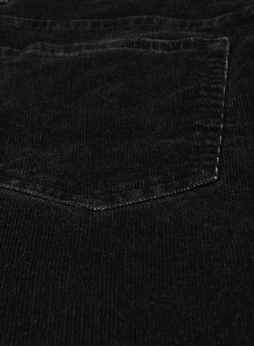 Slate Black Corduroy Stretch Jeans - Hard Wash