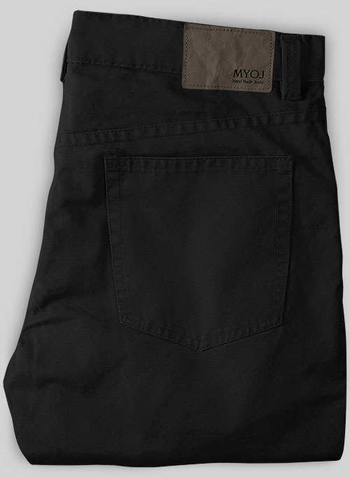 Black Cotton Power Stretch Chino Jeans - Click Image to Close