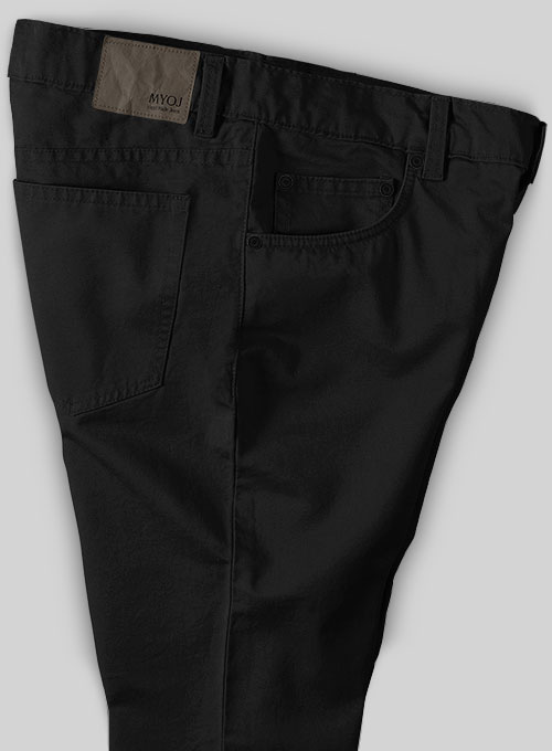 Black Cotton Power Stretch Chino Jeans - Click Image to Close