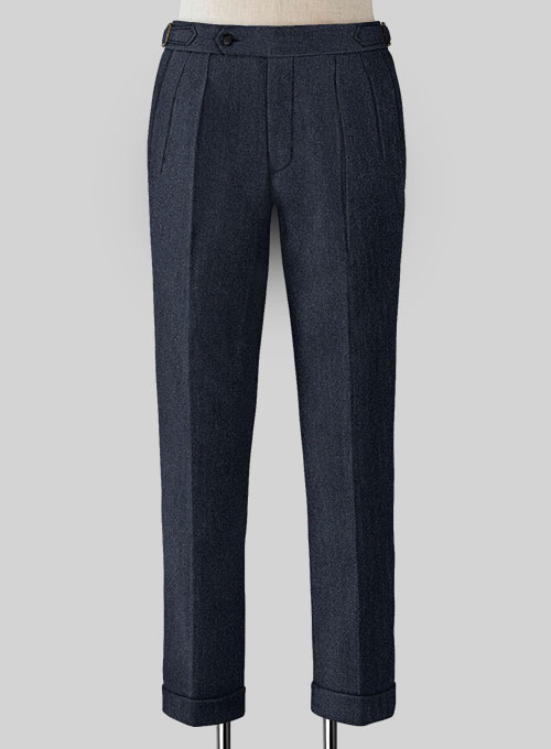 Blue Heavy Highland Tweed Trousers
