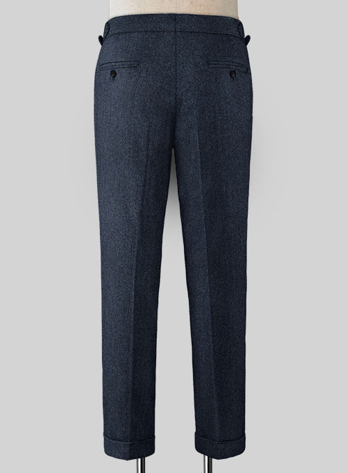 Blue Heavy Highland Tweed Trousers - Click Image to Close