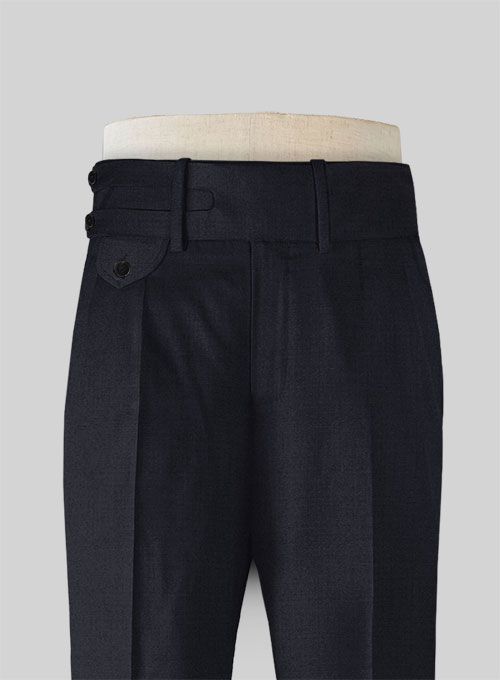 Blue Merino Double Gurkha Wool Trousers - Click Image to Close