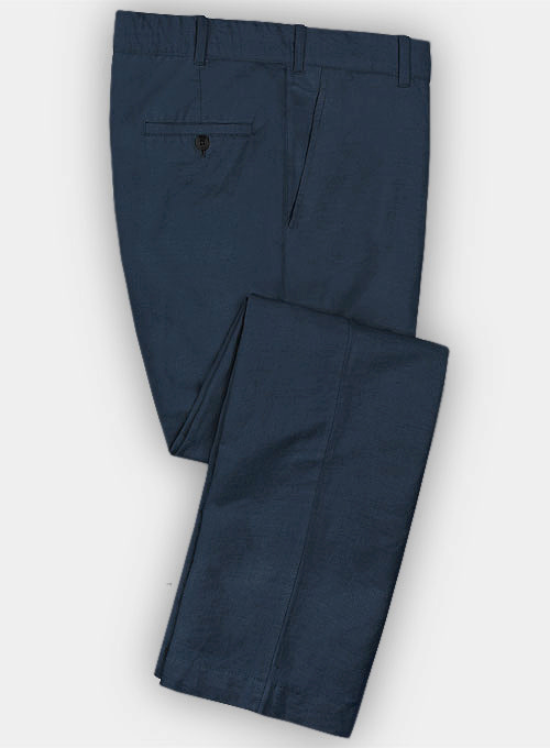 Blue Safari Cotton Linen Pants