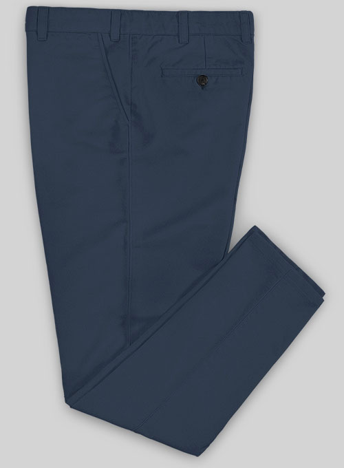 Blue Stretch Chino Pants - Click Image to Close