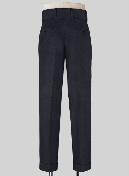 Blue Merino Double Gurkha Wool Trousers - Click Image to Close