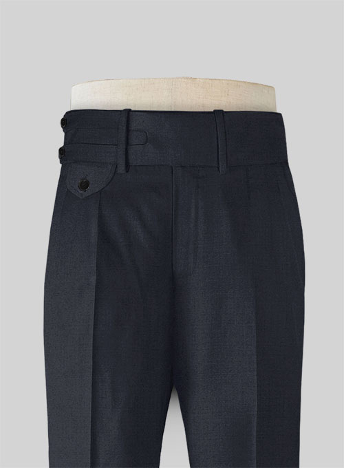 Blue Merino Double Gurkha Wool Trousers