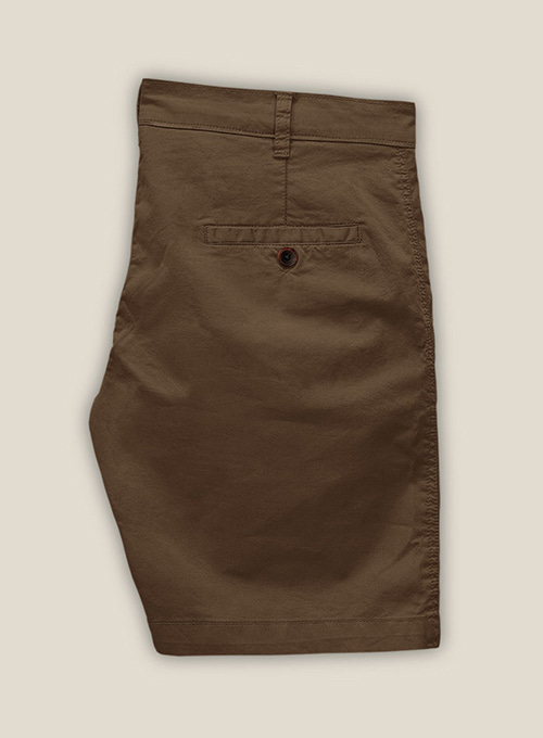 Brown Stretch Chino Shorts