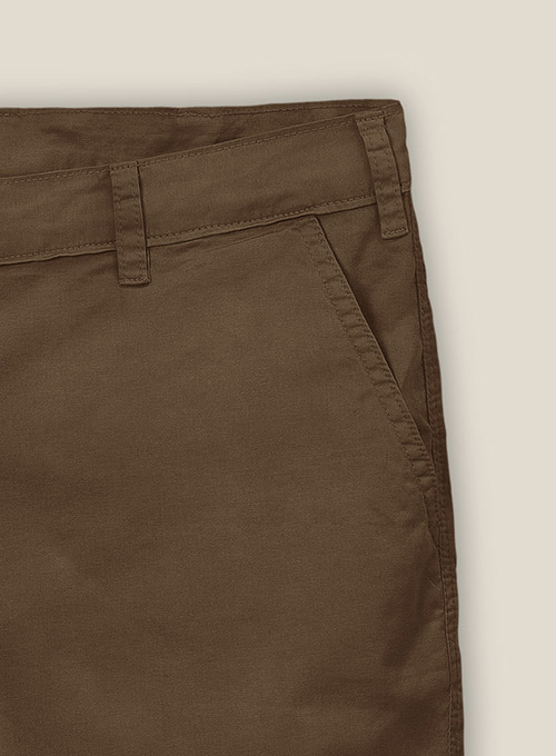 Brown Stretch Chino Shorts