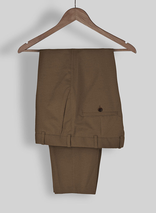 Brown Feather Cotton Canvas Stretch Pants