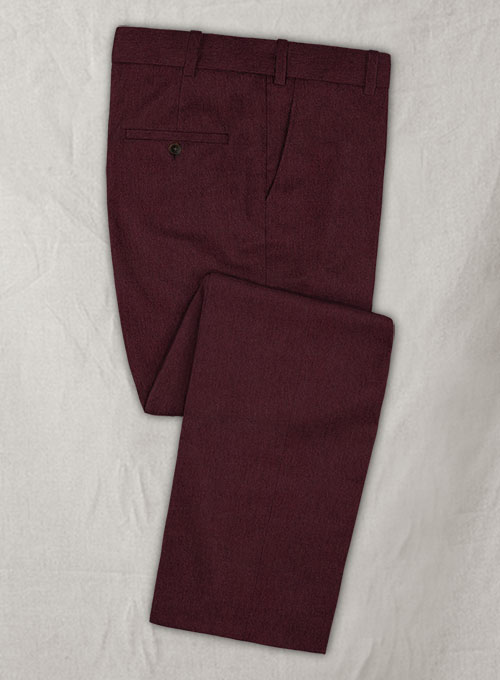 Burgundy Flannel Wool Pants