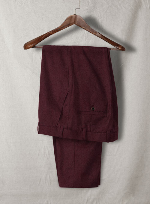 Burgundy Flannel Wool Pants