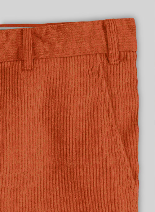 Burnt Orange Thick Corduroy Trousers - 8 Wales