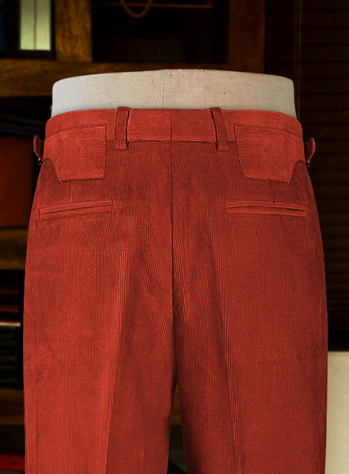 Corduroy Trousers from Bills Khakis  Classic Fit Plain Front Rust   Wilkes  Riley