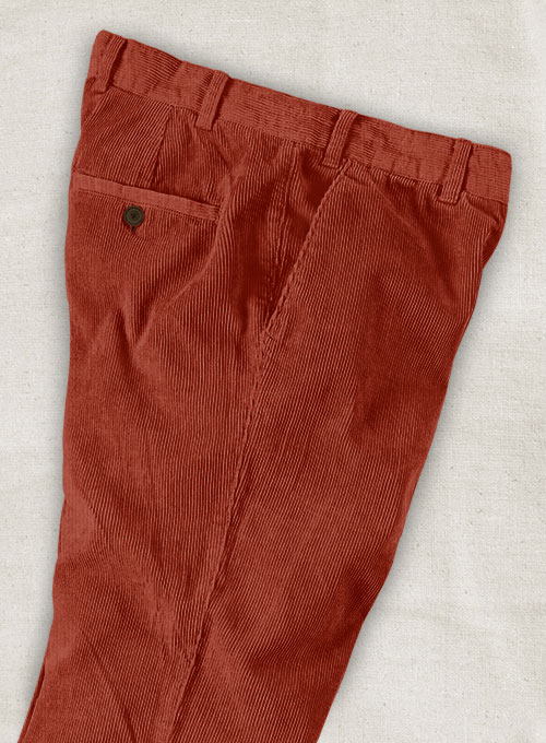 Burnt Sienna Corduroy Trousers : Made To Measure Custom Jeans For