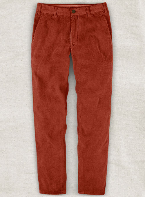 Burnt Sienna Corduroy Trousers : Made To Measure Custom Jeans For Men