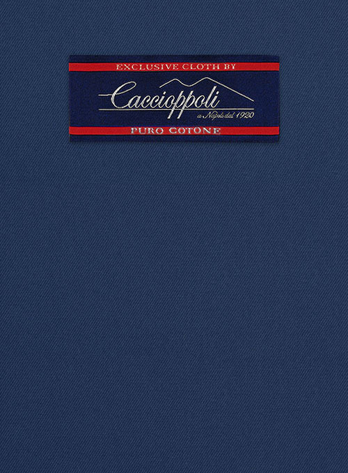 Caccioppoli Cotton Gabardine Lapis Blue Pants - Click Image to Close