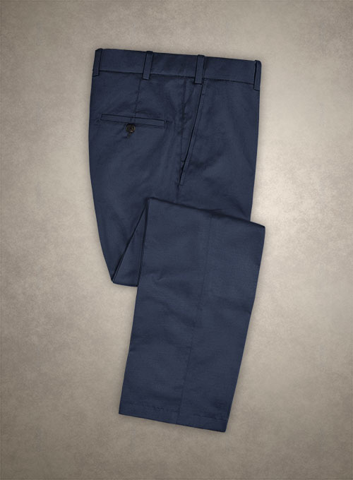 Caccioppoli Cotton Gabardine Marine Blue Pants