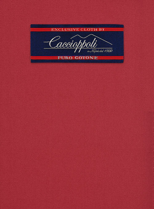Caccioppoli Cotton Gabardine Tango Red Pants - Click Image to Close