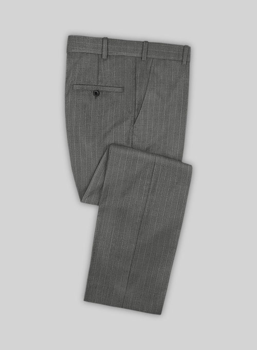 Chalkstripe Wool Light Gray Pants