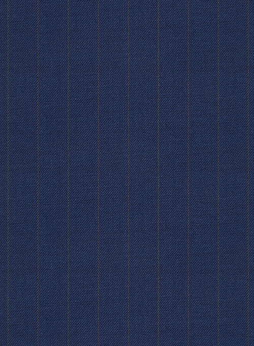 Chalkstripe Wool Royal Blue Pants