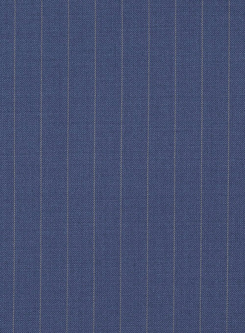 Chalkstripe Wool Royal Blue Pants - Click Image to Close