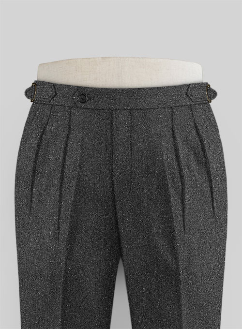 Charcoal Flecks Donegal Highland Tweed Trousers - Click Image to Close