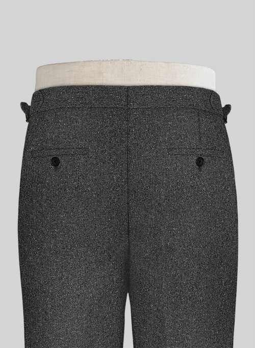 Charcoal Flecks Donegal Highland Tweed Trousers