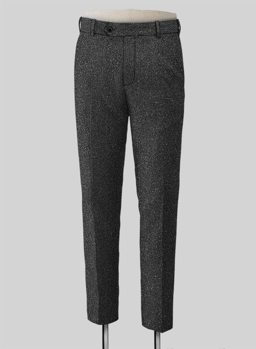Charcoal Flecks Donegal Tweed Pants - Click Image to Close
