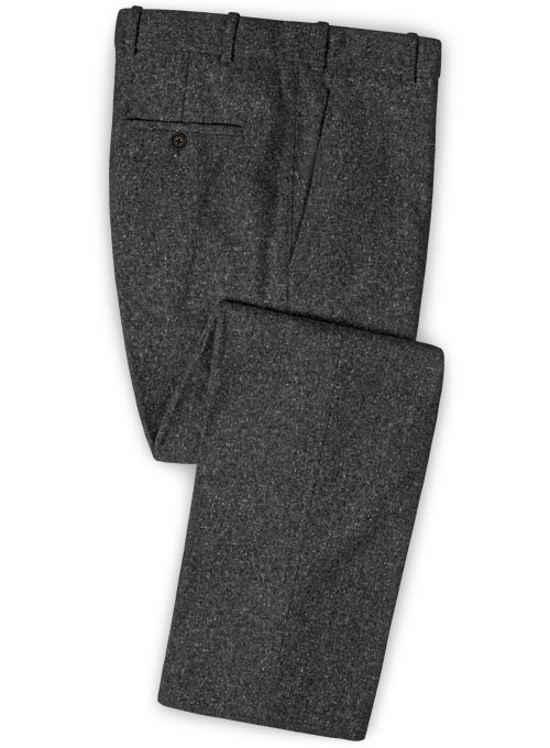 Charcoal Flecks Donegal Tweed Pants