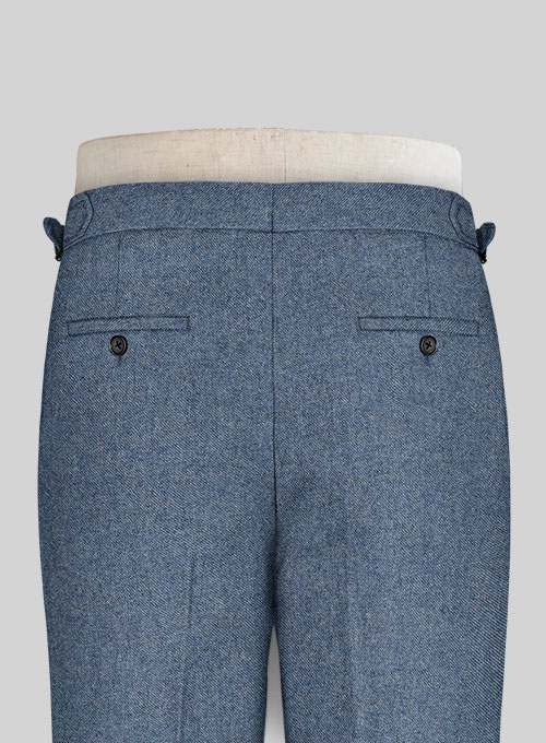 Classic Blue Denim Highland Tweed Trousers - Click Image to Close