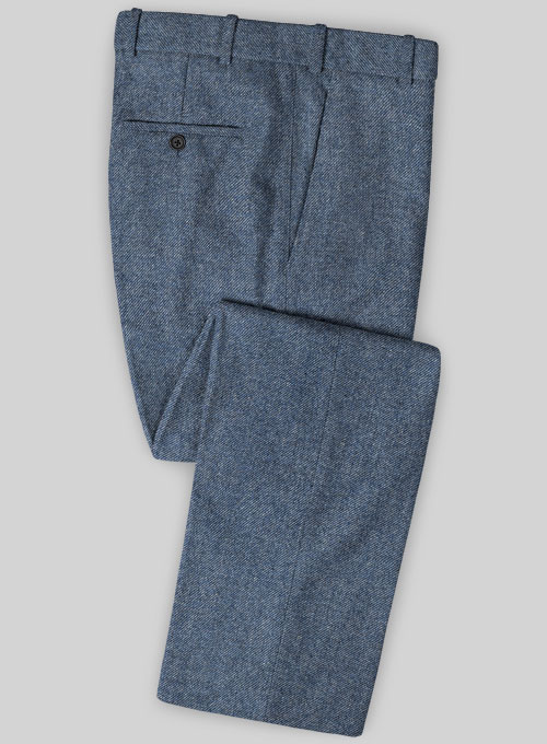 Classic Blue Denim Tweed Pants