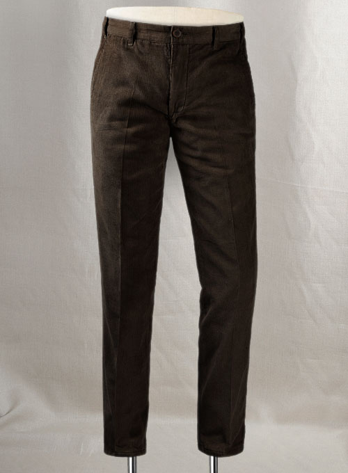 Coffee Brown Stretch Corduroy Trousers