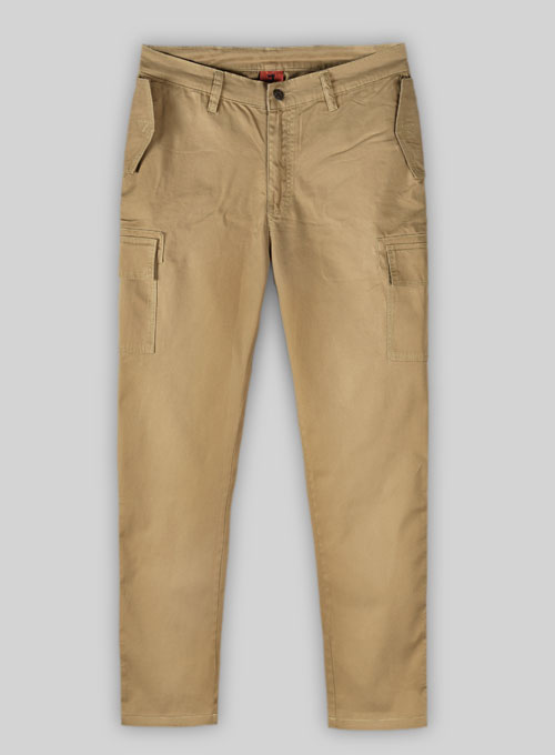 Slim-fit cotton cargo pants - Men