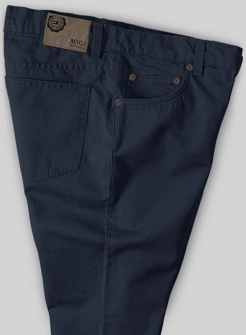 Dark Blue Stretch Chino Jeans - Click Image to Close