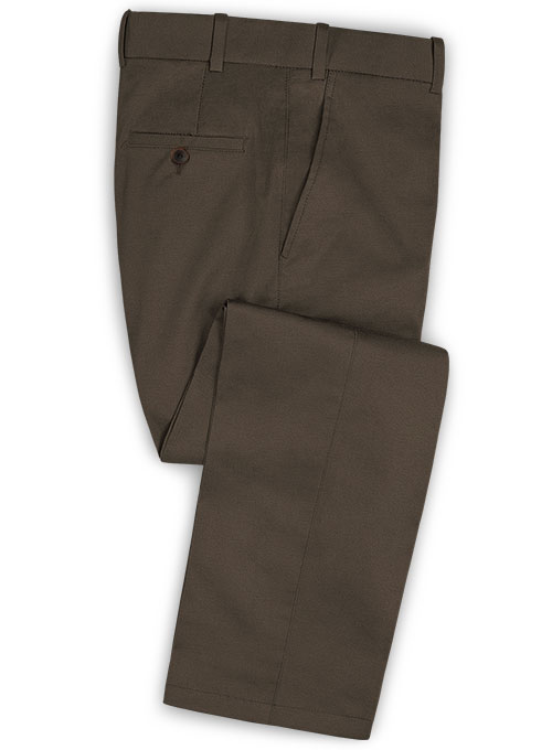Dark Brown Stretch Chino Pants : Made To Measure Custom Jeans For Men ...