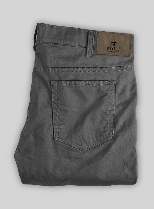 Dark Gray Stretch Chino Jeans - Click Image to Close