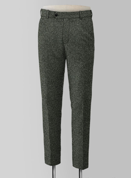 Dark Olive Flecks Donegal Tweed Pants - Click Image to Close