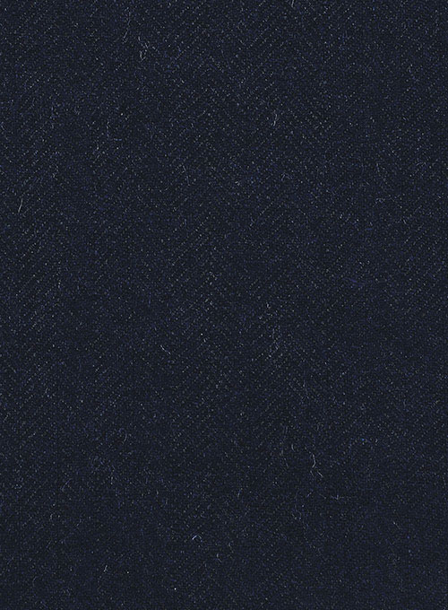 Deep Blue Herringbone Highland Tweed Trousers - Click Image to Close