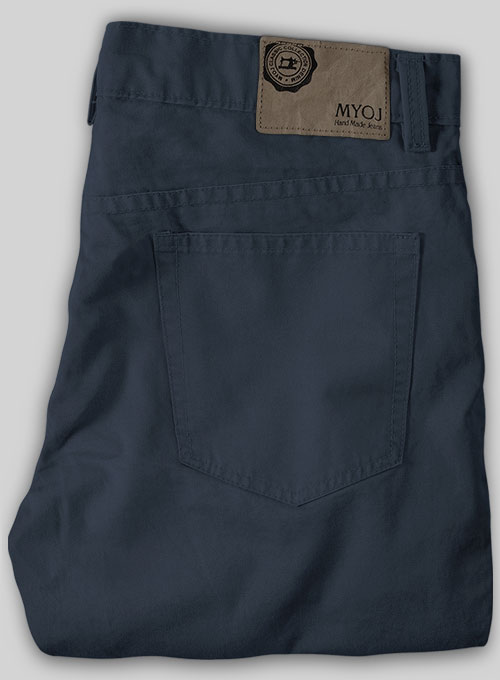 Dark Blue Stretch Chino Jeans - Click Image to Close