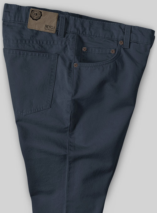 Dark Blue Stretch Chino Jeans - Click Image to Close
