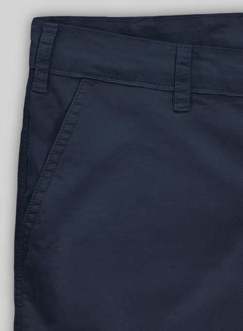 Dark Blue Stretch Summer Weight Chino Shorts