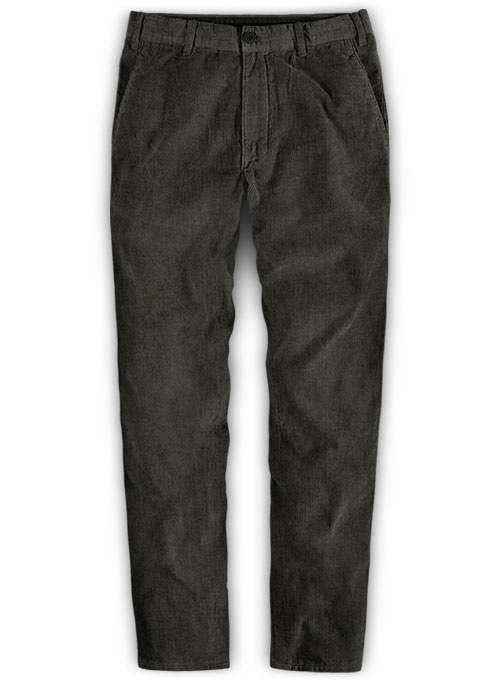 Dark Gray Corduroy Trousers - Click Image to Close
