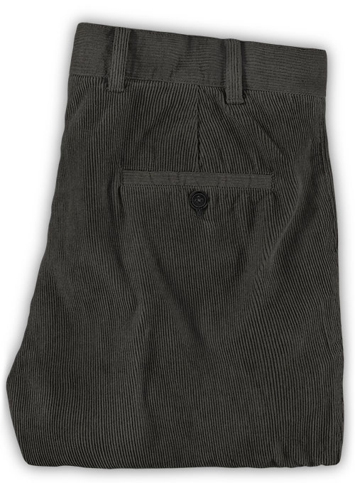 Dark Gray Corduroy Trousers - Click Image to Close